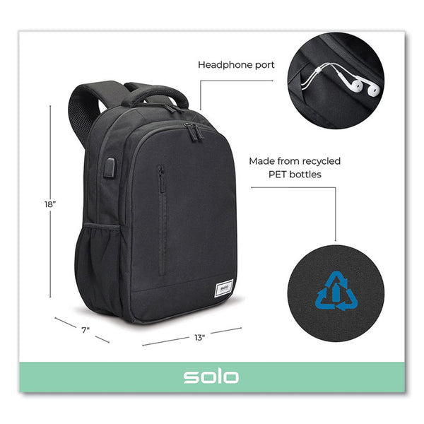 Solo Re:Define Laptop Backpack, 15.6”, 12.25 x 5.75 x 18.75, Black (USLUBN7084) Each