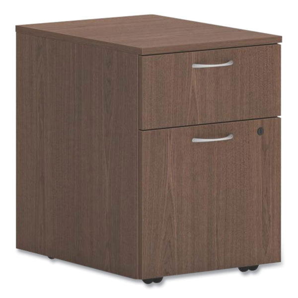 HON® Mod Mobile Pedestal, Left or Right, 2-Drawers: Box/File, Legal/Letter, Sepia Walnut, 15" x 20" x 20" (HONPLPMBFLE1)