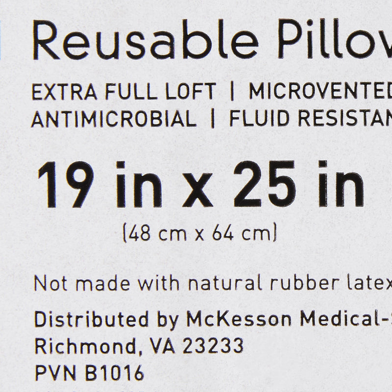McKesson Bed Pillow 19 X 25 Inch White Reusable (939590_CS) 12/CS