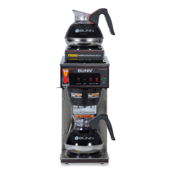 BUNN® CWTF15-3 12 Cup Automatic Coffee Brewer, Gray/Stainless Steel, Ships in 7-10 Business Days (BUN129500213)