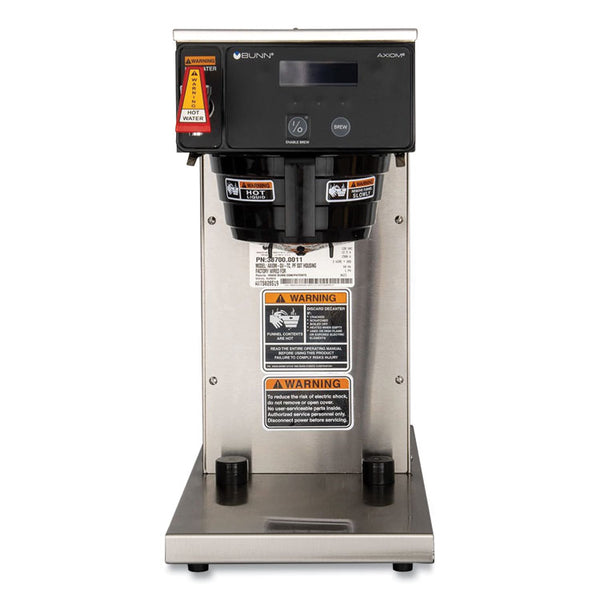 BUNN® AXIOM DV-TC Dual-Voltage Thermal Carafe Coffee Brewer, 12 Cups, Silver/Black, Ships in 7-10 Business Days (BUN387000011)