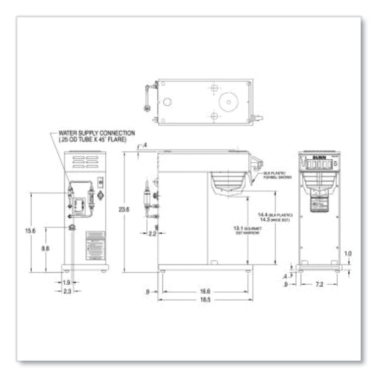 BUNN® AXIOM® DV-APS Airpot System, 12 Cups, Silver/Black, Ships in 7-10 Business Days (BUN387000010)