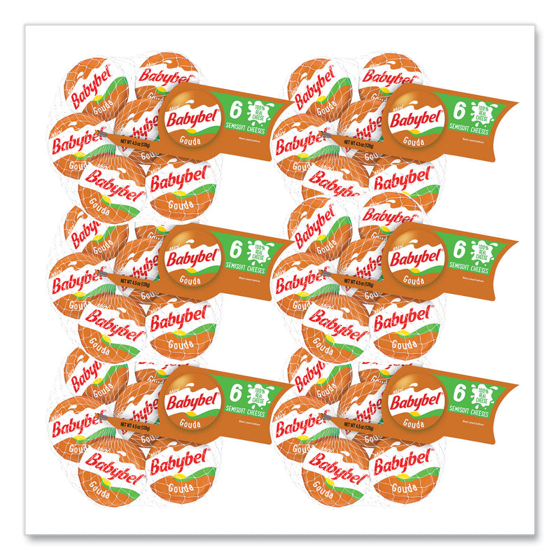 Babybel Gouda, 0.71 oz Individually Wrapped, 6/Bag, 6 Bags/Carton (GRR60000230) Case of 36
