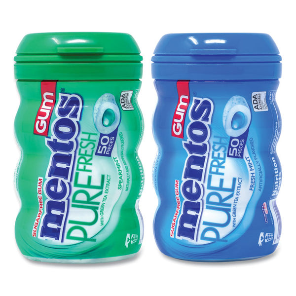 Mentos® Pure Fresh Gum Variety Pack, Fresh Mint/Spearmint, 50 Pieces/Bottle, 8 Bottles/Carton, Ships in 1-3 Business Days (GRR60000727) Case of 8