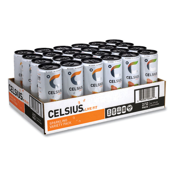 Celsius® Live Fit Variety Pack, Kiwi Guava and Orange, 12 oz Can, 24/Carton, Ships in 1-3 Business Days (GRR22002166)