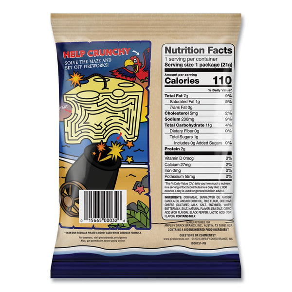 Pirate's Booty® Cheddar Blast, Cheddar, 0.75 oz Bag, 16/Carton, Ships in 1-3 Business Days (GRR32400002) Case of 16