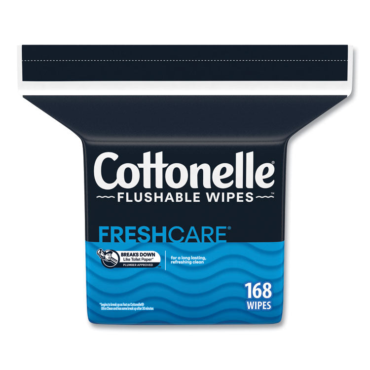 Cottonelle® Fresh Care Flushable Cleansing Cloths, 1-Ply, 5 x 7.25, White, 168/Pack, 8 Packs/Carton (KCC10358CT) Case of 8 Packs