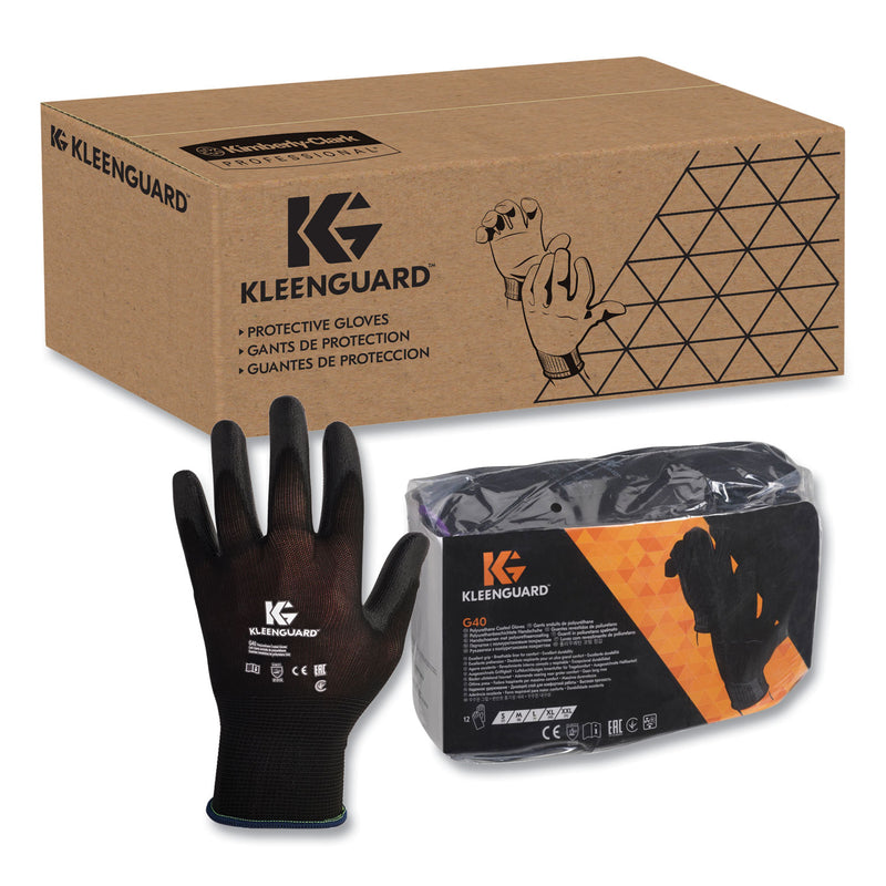 KleenGuard™ G40 Polyurethane Coated Gloves, EN388: 3131X, 15" Long, Medium, Black, 12 Pairs (ANS13838) Pack of 12