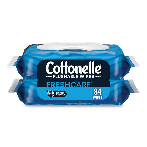 Cottonelle® Fresh Care Flushable Cleansing Cloths, 1-Ply, 3.73 x 5.5, White, 84/Pack, 8 Packs/Carton (KCM35970CT) Case of 8