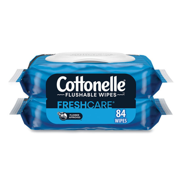 Cottonelle® Fresh Care Flushable Cleansing Cloths, 1-Ply, 3.73 x 5.5, White, 84/Pack, 8 Packs/Carton (KCC35970CT)