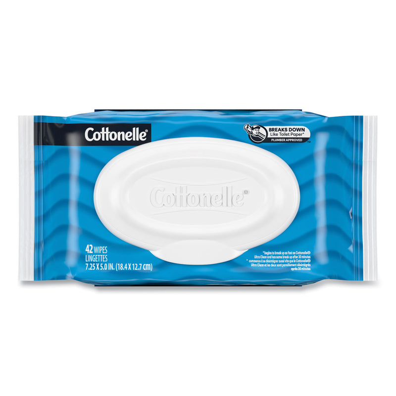Cottonelle® Fresh Care Flushable Cleansing Cloths, 1-Ply, 3.73 x 5.5, White, 84/Pack, 8 Packs/Carton (KCM35970CT) Case of 8