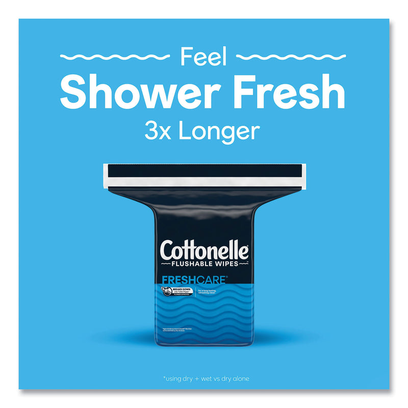 Cottonelle® Flushable Wet Wipes, Zip Pack Refill, White, 5 x 7.25, 252/Pack (KCM43541PK) Pack of 252