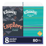 Kleenex® On The Go Packs Facial Tissues, 3-Ply, White, 10 Sheets/Pouch, 8 Pouches/Pack, 12 Packs/Carton (KCC46651CT) Case of 12