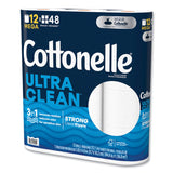 Cottonelle® Ultra CleanCare Toilet Paper, Strong Tissue, Mega Rolls, Septic Safe, 1-Ply, White, 284/Roll, 12 Rolls/Pack, 48 Rolls/Carton (KCC54151)