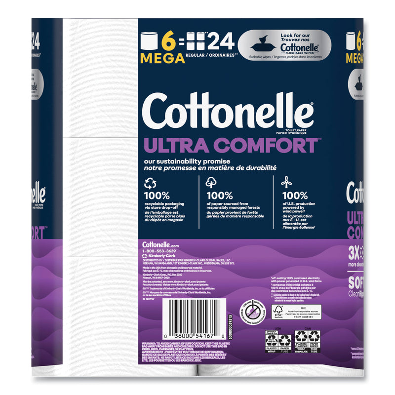 Cottonelle® Ultra ComfortCare Toilet Paper, Soft Tissue, Mega Rolls, Septic Safe, 2-Ply, White, 284/Roll, 6 Rolls/Pack, 36 Rolls/Carton (KCM55707) Case of 36