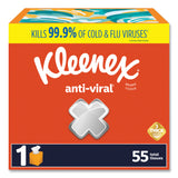 Kleenex® Anti-Viral Facial Tissue, 3-Ply, White, 55 Sheets/Box, 27 Boxes/Carton (KCM54505) Case of 27
