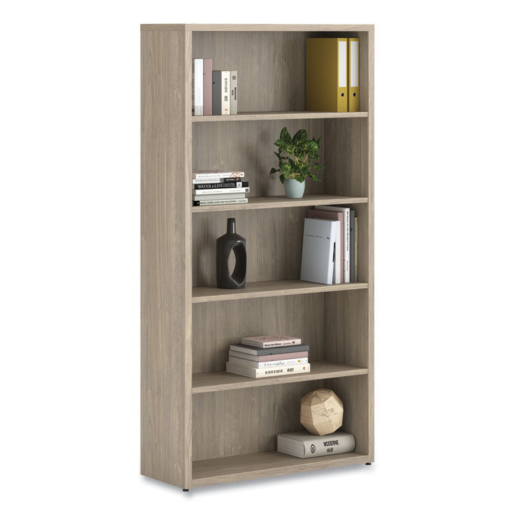 HON® 10500 Series Laminate Bookcase, Five Shelves, 36" x 13" x 71", Kingswood Walnut (HON105535LKI1)