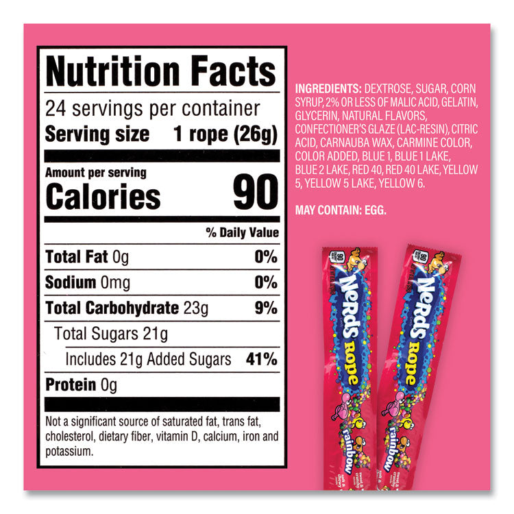 Nestlé® Nerds Rope Candy, Fruity, 0.92 oz Individually Wrapped, 24/Carton, Ships in 1-3 Business Days (GRR22002136) Case of 24