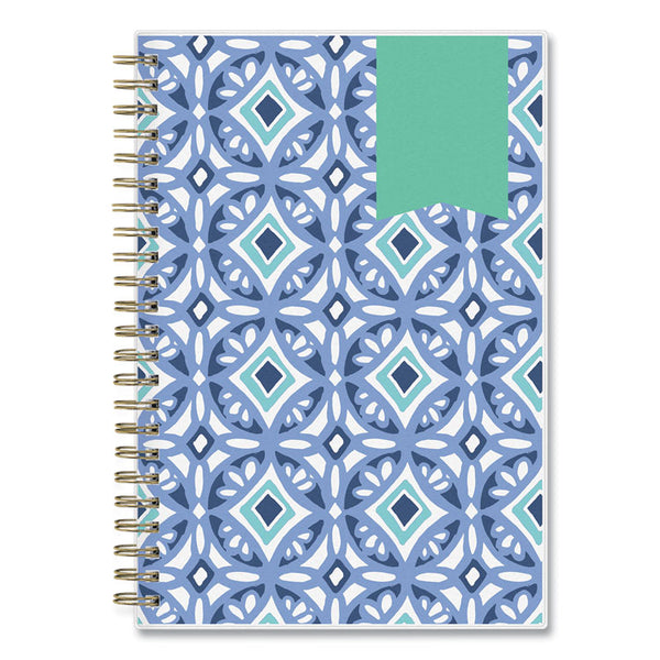 Blue Sky® Day Designer Tile Weekly/Monthly Planner, Geometric Artwork, 8 x 5, Blue/White Cover, 12-Month (Jan to Dec): 2026 (BLS101410) Each