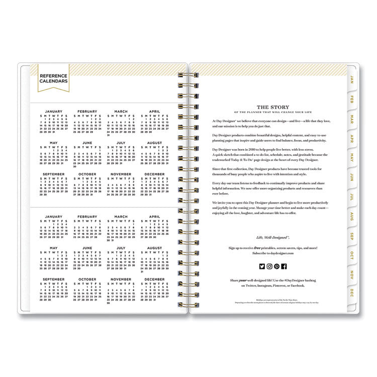 Blue Sky® Day Designer Tile Weekly/Monthly Planner, Geometric Artwork, 8 x 5, Blue/White Cover, 12-Month (Jan to Dec): 2026 (BLS101410) Each