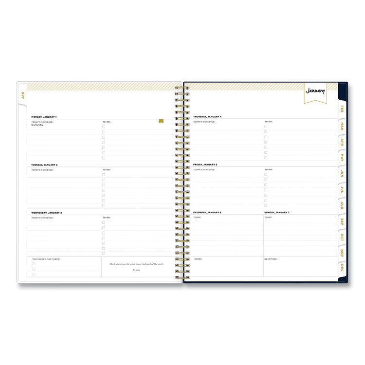 Day Designer Peyton Create-Your-Own Cover Weekly/Monthly Planner, Floral Artwork, 11 x 8.5, Navy, 12-Month (Jan to Dec): 2025 (BLS103617) Each