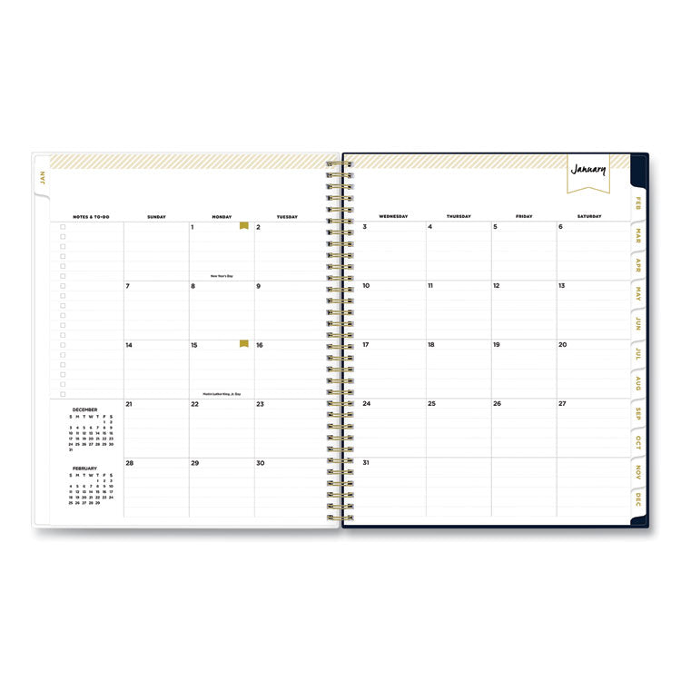 Day Designer Peyton Create-Your-Own Cover Weekly/Monthly Planner, Floral Artwork, 11 x 8.5, Navy, 12-Month (Jan to Dec): 2025 (BLS103617) Each