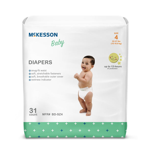 McKesson Unisex Baby Diaper Size 4 Disposable Heavy Absorbency (1144477_BG) 1/BG
