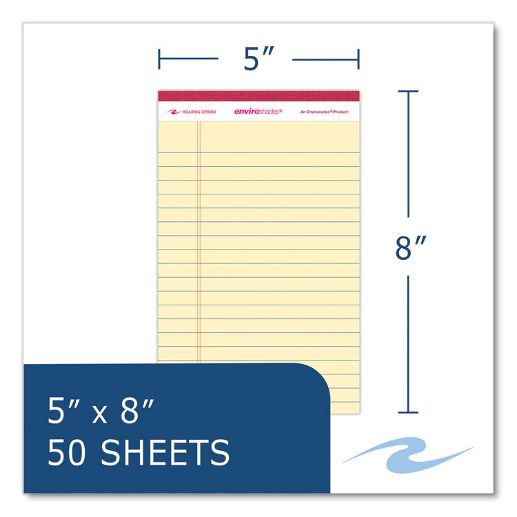 Roaring Spring® Enviroshades Legal Notepads, 50 Assorted 5 x 8 Sheets, 72 Notepads/Carton, Ships in 4-6 Business Days (ROA74220CS)