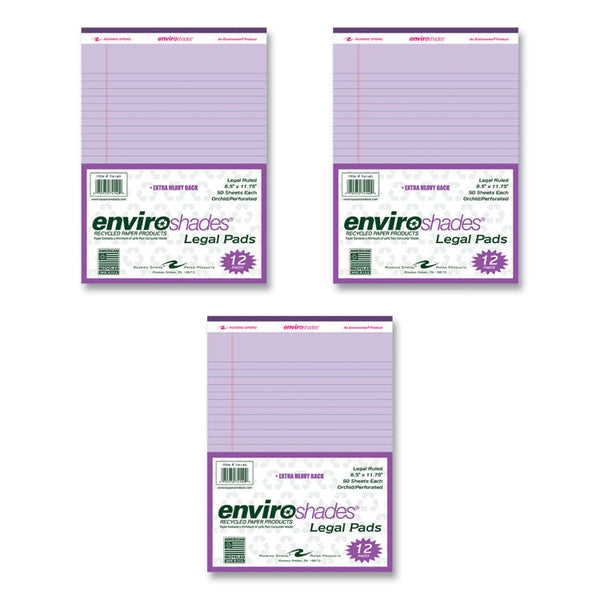 Roaring Spring® Enviroshades Legal Notepads, 50 Orchid 8.5 x 11.75 Sheets, 72 Notepads/Carton, Ships in 4-6 Business Days (ROA74140CS)