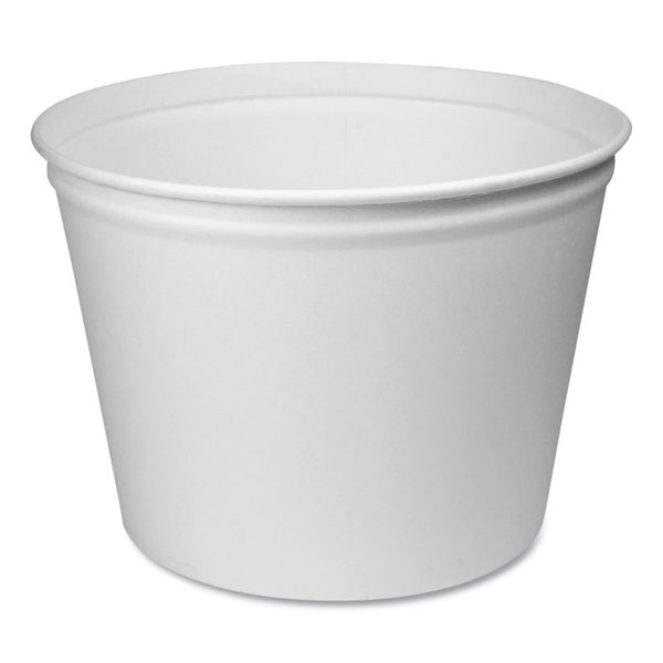 SOLO® Double Wrapped Paper Bucket, Unwaxed, 53 oz, White, 50/Pack, 6 Packs/Carton (SCC3T1U)