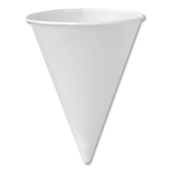 SOLO® Bare Eco-Forward Treated Paper Cone Cups, 6 oz, White, 200/Sleeve, 25 Sleeves/Carton (SCC6RBU)