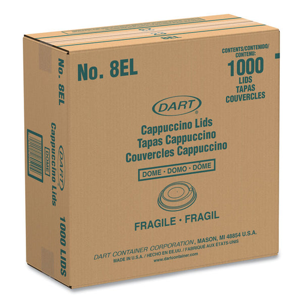 SOLO® Cappuccino Dome Sipper Lids, Fits 8 oz to 10 oz Cups, White, 1,000/Carton (DCC8EL)