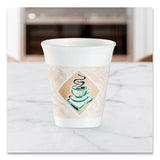 Dart® Cafe G Foam Hot/Cold Cups, 8 oz, Brown/Green/White, 1,000/Carton (DCC8X8G)