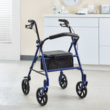 McKesson 4 Wheel Rollator Blue Adjustable Height / Folding Steel Frame (1065269_EA) 1/EA