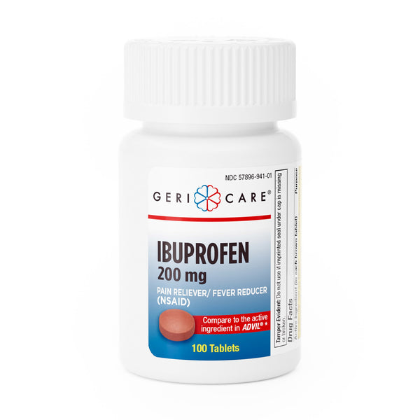 Geri-Care® Pain Relief 200 mg Strength Ibuprofen Tablet 100 per Bottle (555683_CS) 12/CS