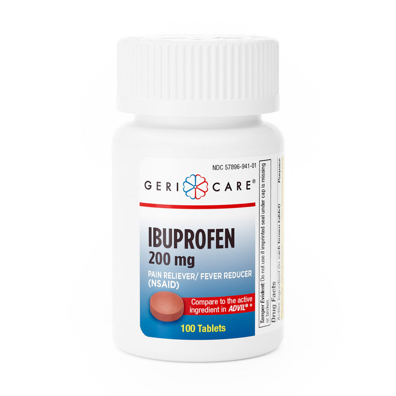 Geri-Care® Pain Relief 200 mg Strength Ibuprofen Tablet 100 per Bottle (555683_CS) 12/CS