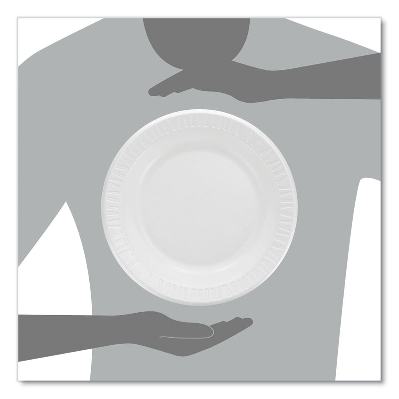 Dart Quiet Classic Laminated Foam Dinnerware, Plate, 10" dia, White, 500/Carton (DCC10PWQ) 4 Packs of 125