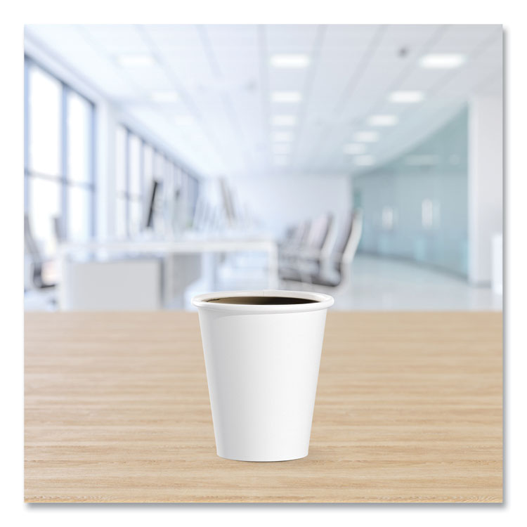 SOLO® Single-Sided Poly Paper Hot Cups, 6 oz, White, 50/Pack, 20 Packs/Carton (SCC376W) Case of 1000