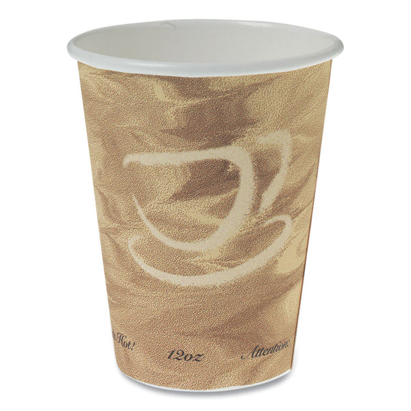 SOLO® Mistique Polycoated Hot Paper Cups, 12 oz, Printed, Brown, 50/Sleeve, 20 Sleeves/Carton (SCC412MSN)