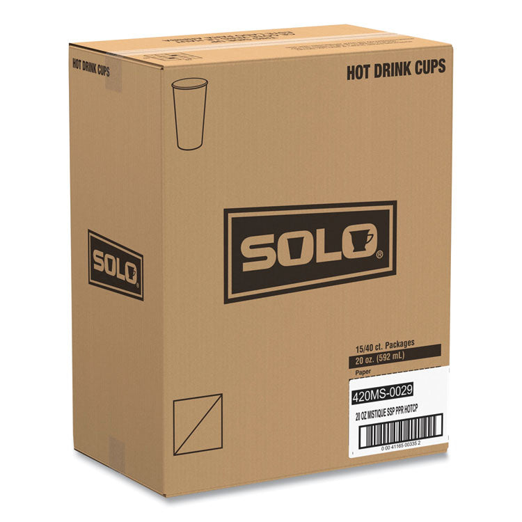 SOLO® Single Sided Poly Paper Hot Cups, 20 oz, Mistique Design, 40/Bag, 15 Bags/Carton (SCC420MS) Case of 600