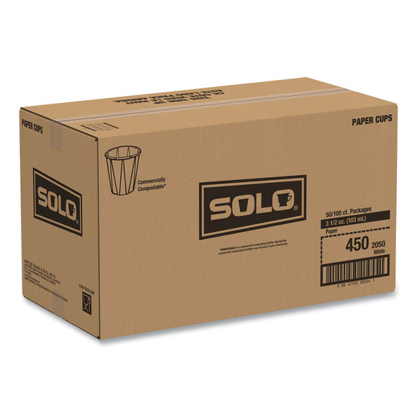 SOLO® Paper Portion Cups, 3.5 oz, White, 100/Bag, 50 Bags/Carton (SCC450) Case of 2500