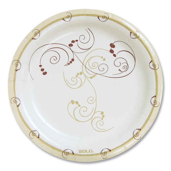 SOLO® Symphony Paper Dinnerware, Mediumweight Plate, 8.5" dia, Tan, 125/Pack (SCCMP9RJ8001PK)