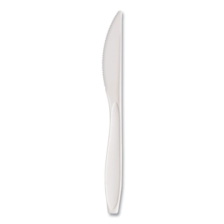 SOLO® Reliance Mediumweight Cutlery, Standard Size, Knife, Bulk, White, 1,000/Carton (SCCRSWK)