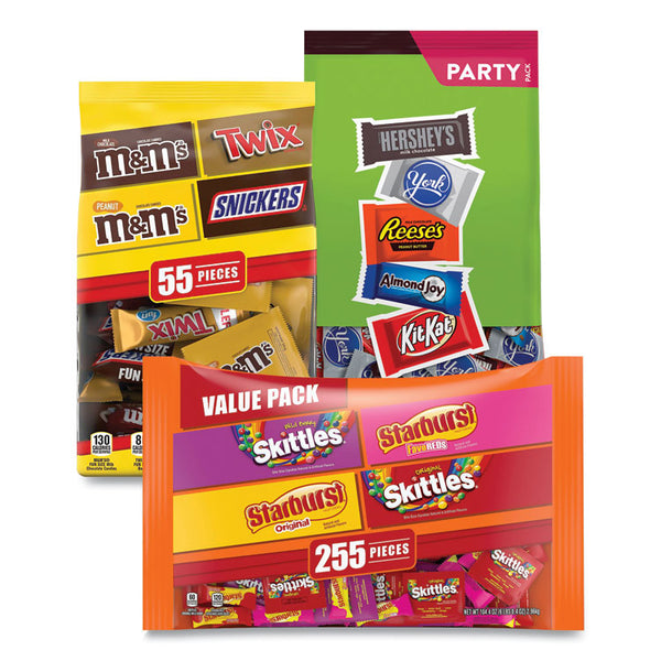 National Brand MARS, Hershey's and Wrigley's Fun Size Chocolate Variety, 168.81 oz Bag, 3/Carton, Ships in 1-3 Business Days (GRR60000726)