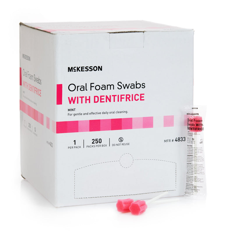 McKesson Oral Swab Dentifrice Foam Tip 1 per Pack (864692_EA) 1/EA