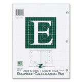 Roaring Spring® Engineer Pad, (1.25" Margin), Quad Rule (5 sq/in, 1 sq/in), 200 Lt Green 8.5x11 Sheets/Pad, 12/CT, Ships in 4-6 Business Days (ROA95589CS) Case of 12