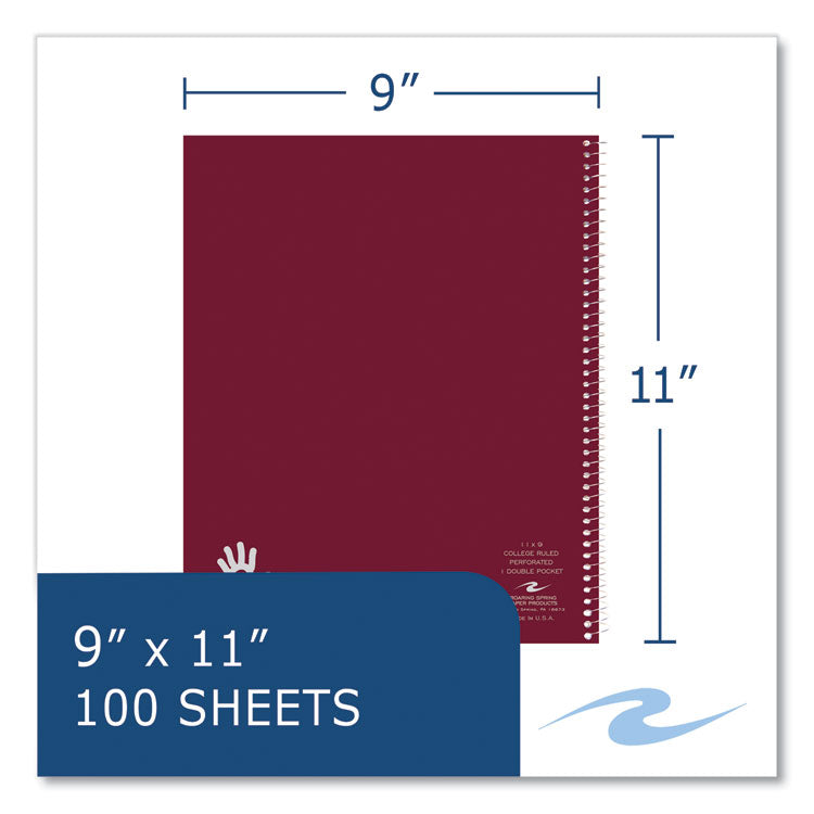 Roaring Spring® Lefty Notebook, 1 Subject, College Rule, Randomly Asst Cover Color, (100) 11 x 9 Sheets.  24/CT, Ships in 4-6 Business Days (ROA13503CS)