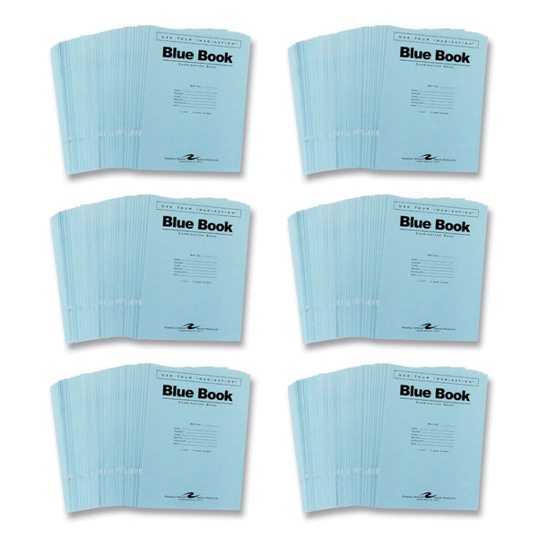 Roaring Spring® Test Blue Exam Book, 12 Sheets, 24 Pages, 0.05" x 8.5" x 11", White Paper, 8/Carton (ROA77519CS) Case of 8
