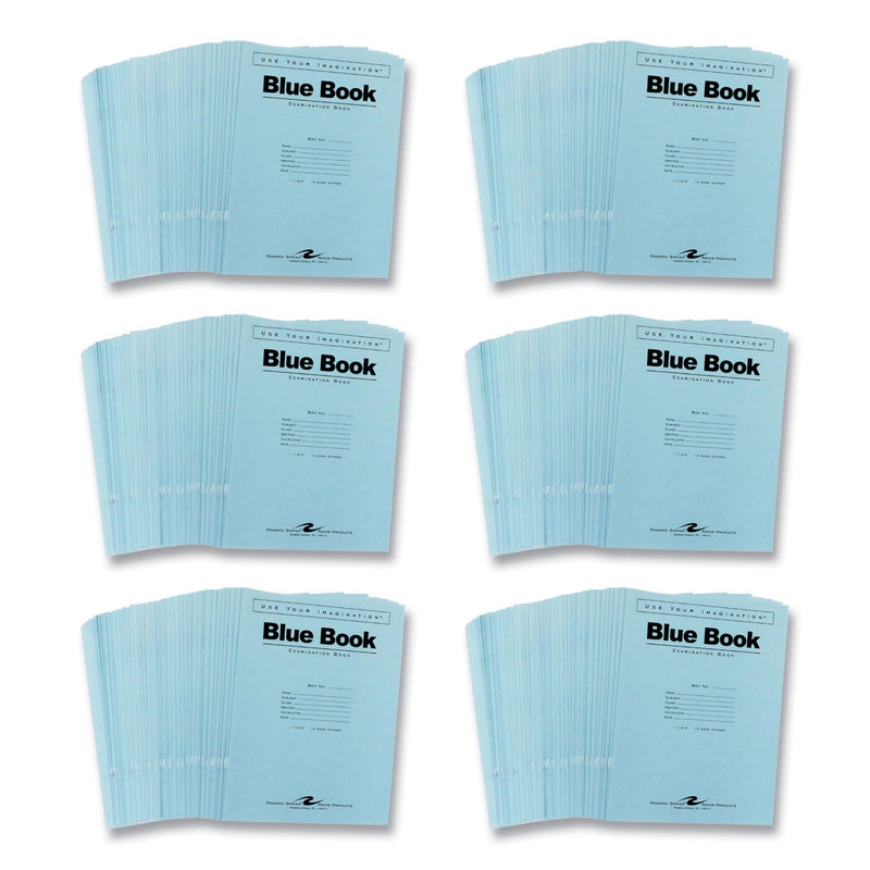 Roaring Spring® Test Blue Exam Book, 12 Sheets, 24 Pages, 0.05" x 8.5" x 11", White Paper, 8/Carton (ROA77519CS) Case of 8