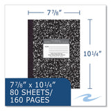 Roaring Spring® Hardcover Composition Book, Quadrille 5 sq/in Rule, Black Marble Cover, (80) 10.25 x 7.88 Sheet, 24/CT, Ships in 4-6 Bus Days (ROA77475CS)